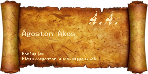Ágoston Ákos névjegykártya