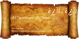 Ágoston Ákos névjegykártya