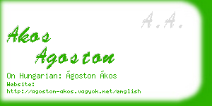 akos agoston business card